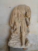 Lagrasse - Abbaye - Statue de St Roch (Calcaire, 16eme)